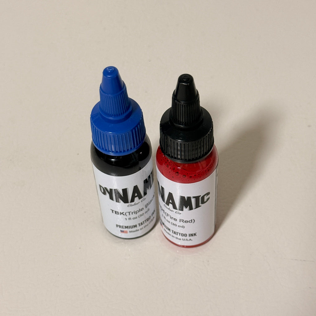 Dynamic Color Tattoo Ink, Triple Black & Fire Red, Exp 10/28 & 08/29
