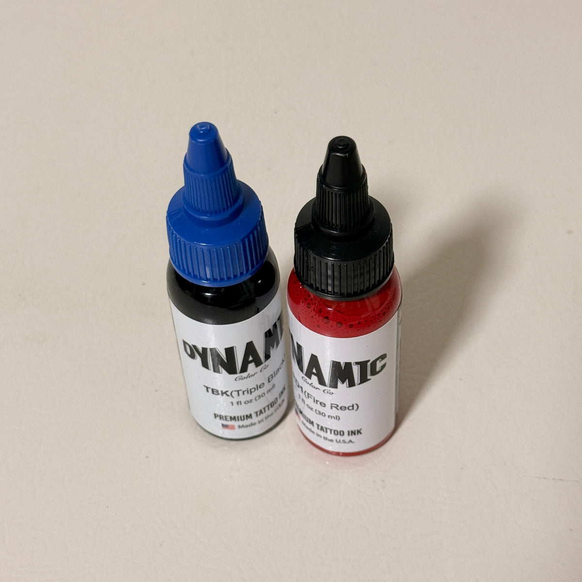 Dynamic Color Tattoo Ink, Triple Black & Fire Red, Exp 10/28 & 08/29